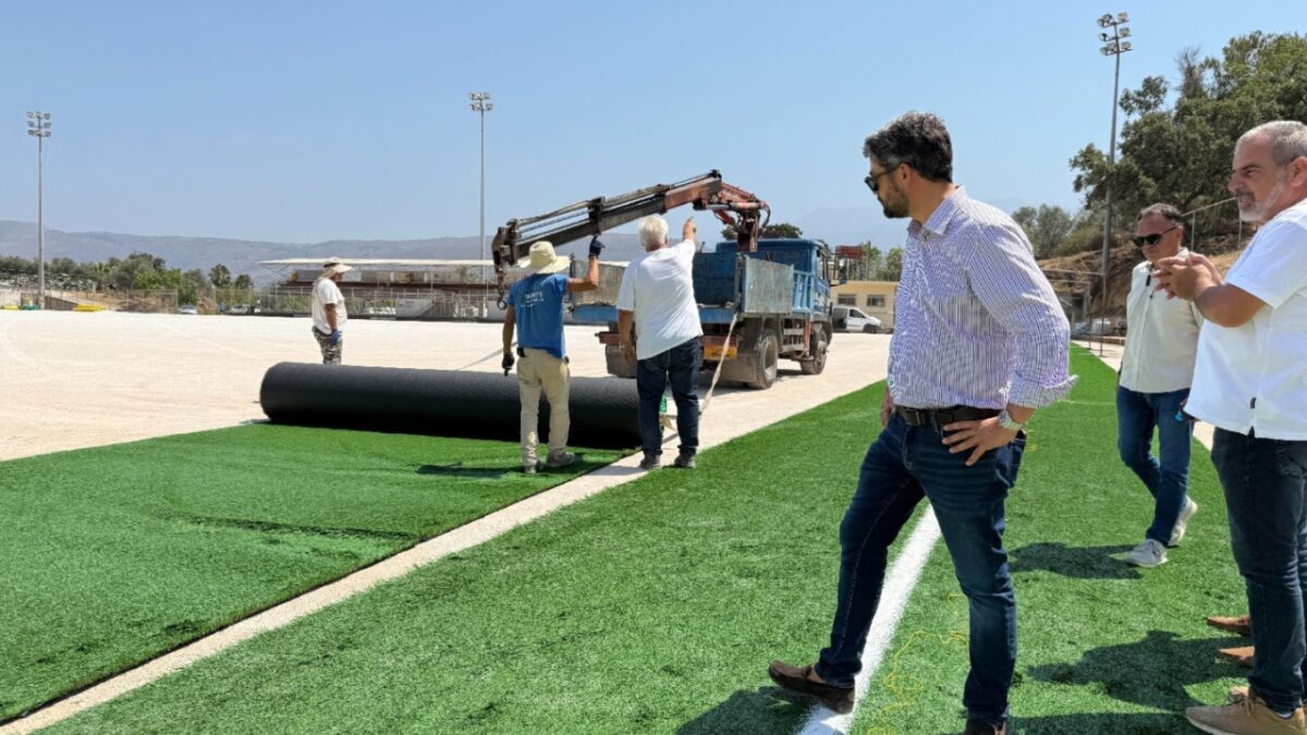 Δήμος Χανίων: Με γοργούς ρυθμούς ολοκληρώνονται οι εργασίες αναβάθμισης στον αθλητικό χώρο της Μοναχής Ελιάς